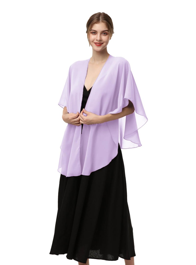 Hotshawl Womens Chiffon Shawls and Wraps, Wedding Party Shawl Scarf for Evening Dresses (Lilac) - Image 5